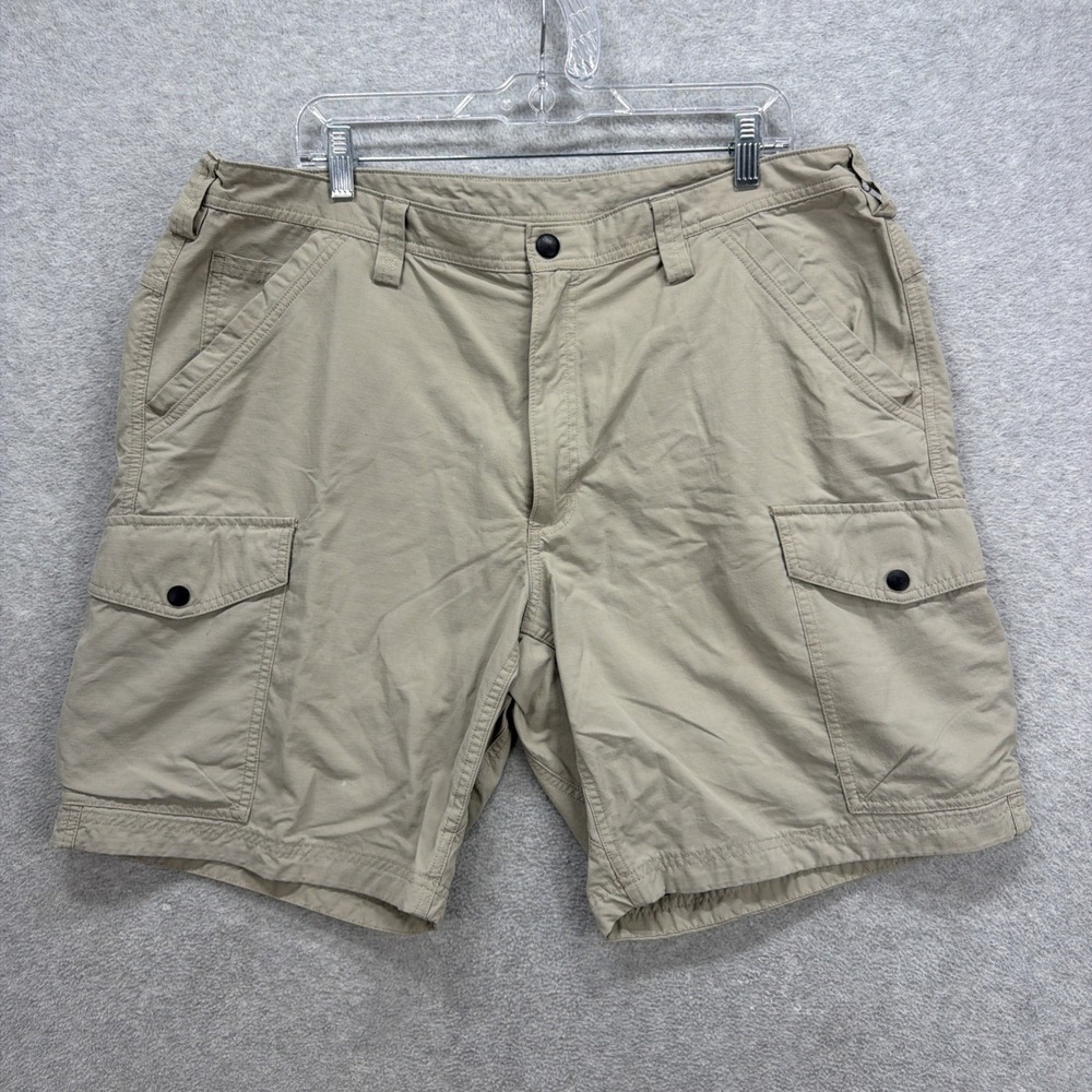 Duluth Trading Shorts Mens 40 Beige Armachillo Cargo Cooling Ripstop Paratrooper